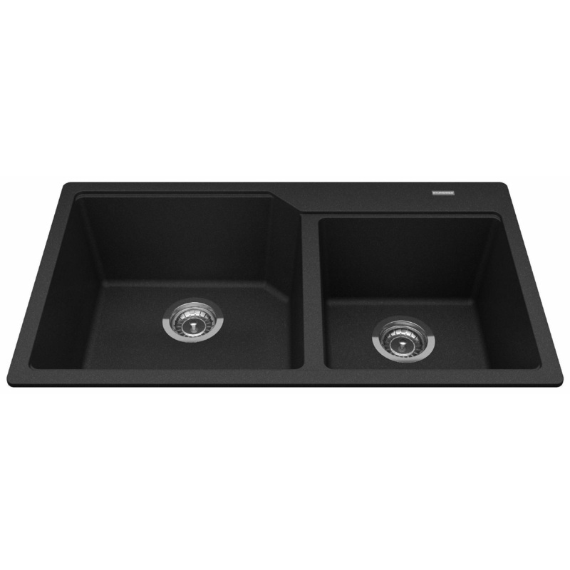 Urban 33-7/8″ Granite 1.5 Bowl Drop-In Kitchen Sink – Onyx MGCM2034-9ON Kindred