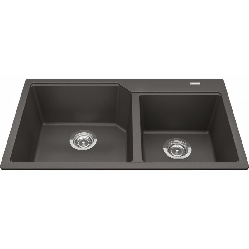 Urban 33-7/8″ Granite 1.5 Bowl Drop-In Kitchen Sink – Slate grey MGCM2034-9SLG Kindred