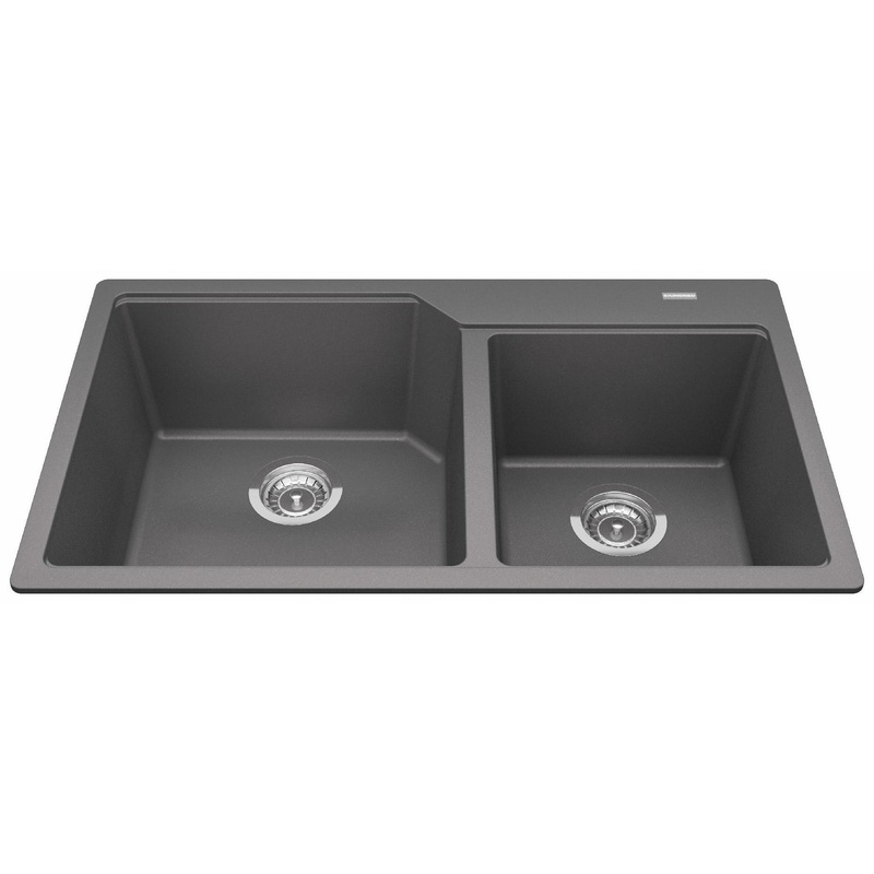Urban 33-7/8″ Granite 1.5 Bowl Drop-In Kitchen Sink – Stone grey MGCM2034-9SG Kindred