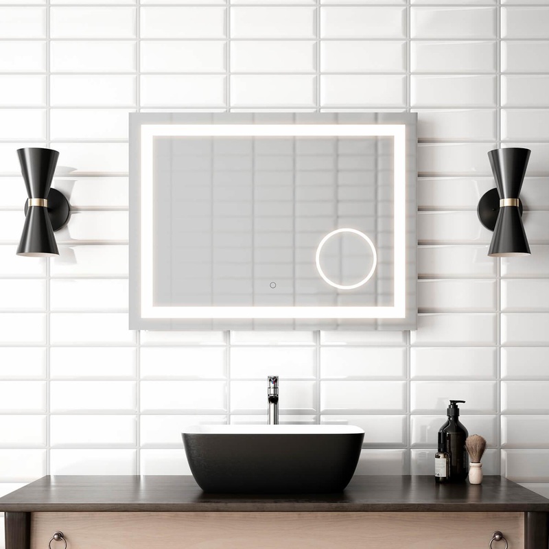 Effect 24″ x 32″ Illuminated Magnifying Mirror with Touch Switch MR1785-570-001 Kalia