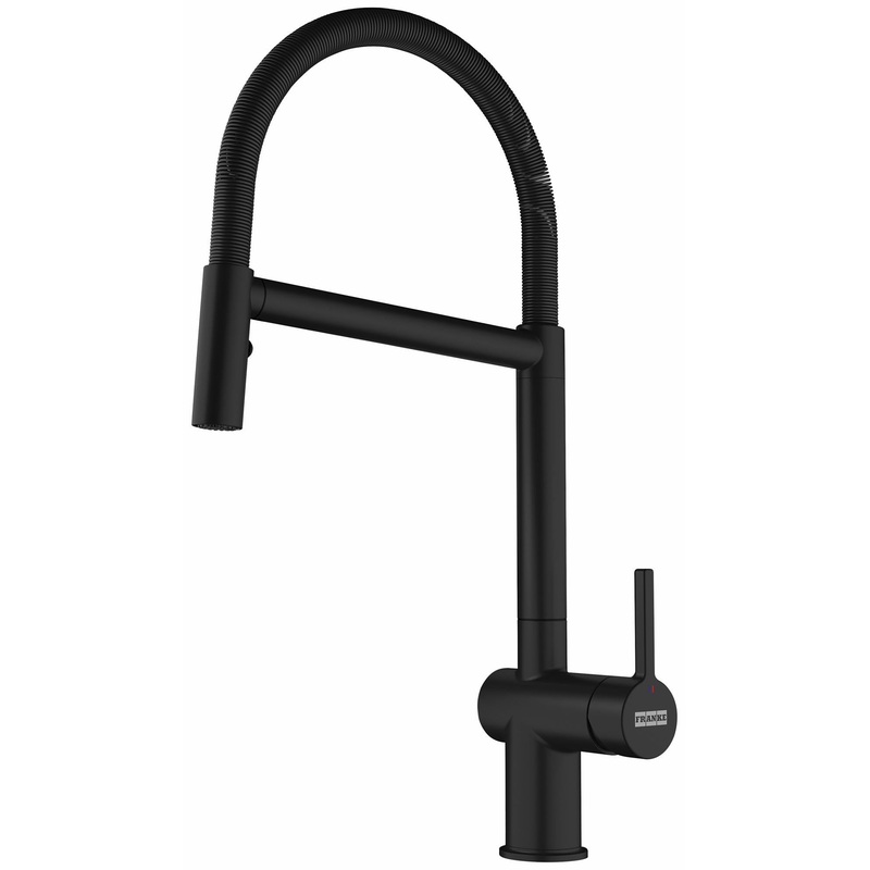 Active Semi-Pro Kitchen Faucet with Spring Pulldown Spray – Matte black ACT-SP-MBK Franke