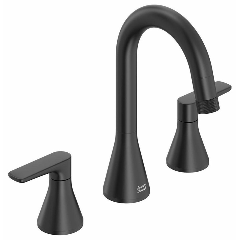 Aspirations Widespread Bathroom Faucet With Pop-up Drain – Matte Black 7061821.243 American Standard