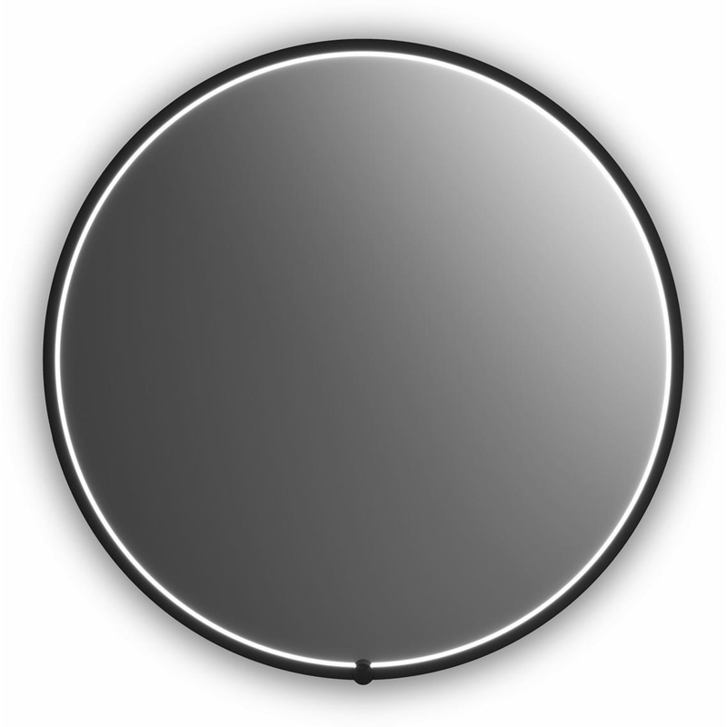 Nox 30″ x 30″ Round LED Lighted Mirror – Black MR2200-570-001 Kalia
