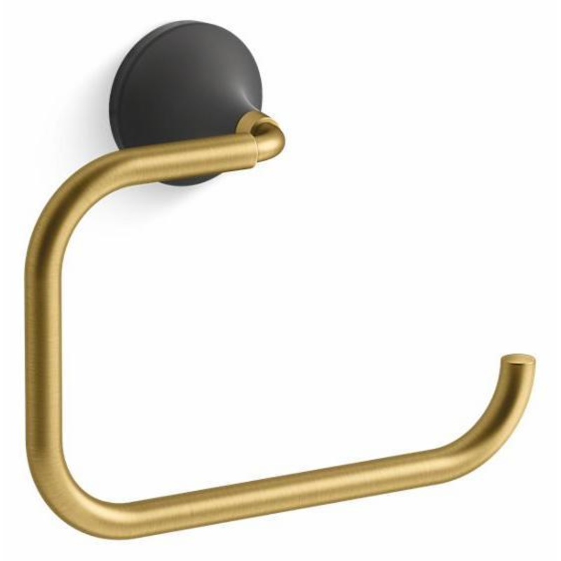 Tone Towel Ring – Matte Black with Moderne Brass 27428-BMB Kohler