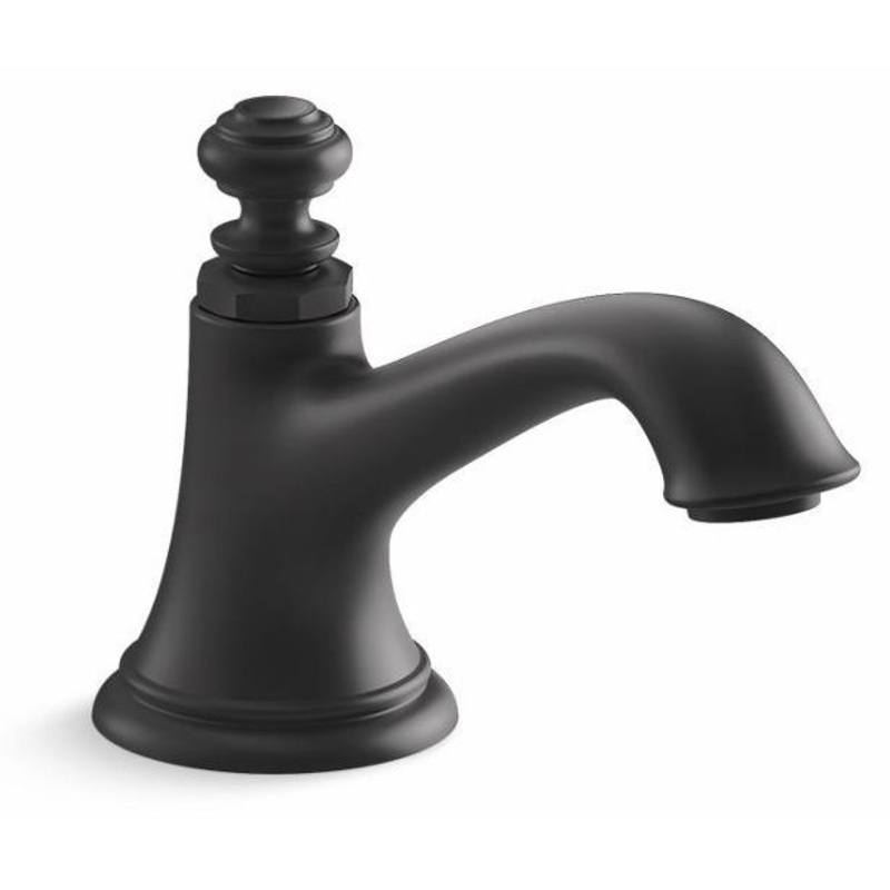 Artifacts Widespread Bathroom Faucet Spout Bell Design 1.2 GPM (Less Handles) – Matte Black 72759-BL Kohler
