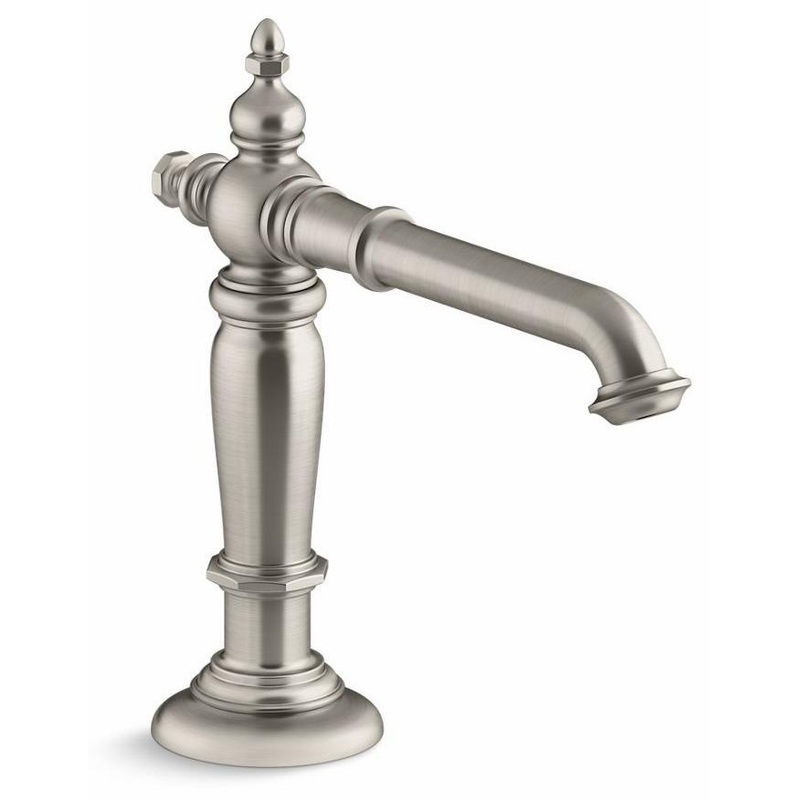 Artifacts Widespread Bathroom Faucet Spout Column Design 1.2 GPM (Less Handles) – Vibrant Brushed Nickel 72760-BN Kohler