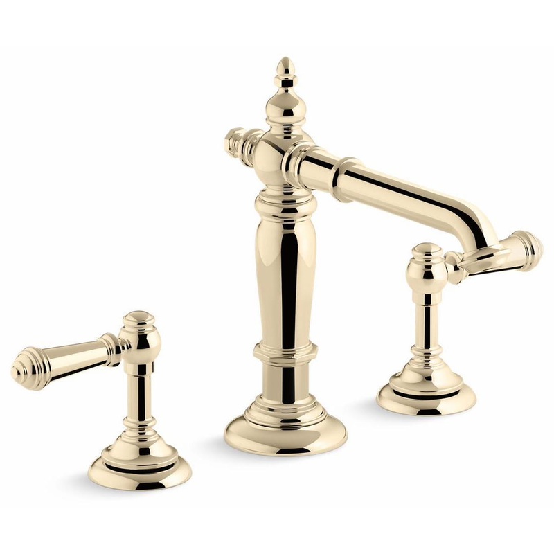Artifacts Widespread Bathroom Faucet Spout Column Design 1.2 GPM (Less Handles) – Vibrant French Gold 72760-AF Kohler