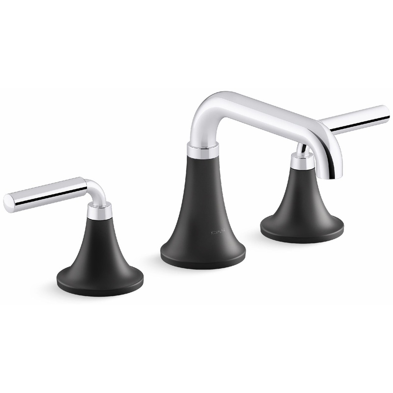 Tone Widespread Bathroom Faucet 0.5 GPM – Polished Chrome With Matte Black 27416-4N-CBL Kohler