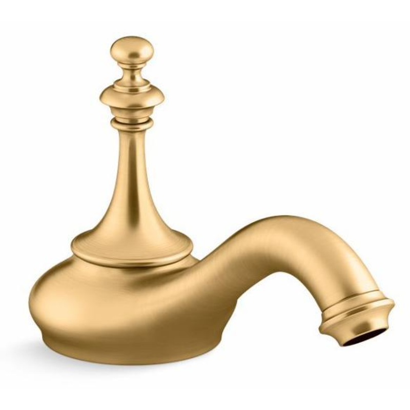Artifacts Widespread Bathroom Faucet Spout Tea Design 1.2 GPM (Less Handles) – Vibrant Brushed Moderne Brass 72758-2MB Kohler