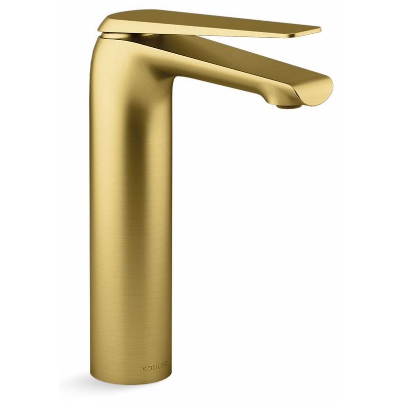 Avid Tall Single Hole Bathroom Faucet 0.5 GPM – Vibrant Brushed Moderne Brass 97347-4N-2MB Kohler