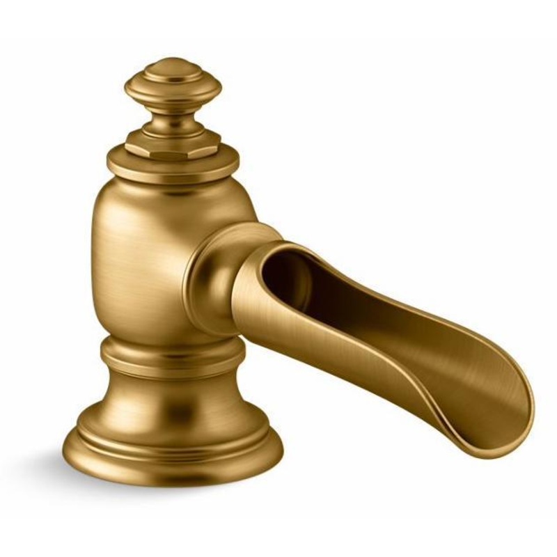 Artifacts Widespread Bathroom Faucet Spout Flume Design 1.2 GPM (Less Handles) – Vibrant Brushed Moderne Brass 72761-2MB Kohler