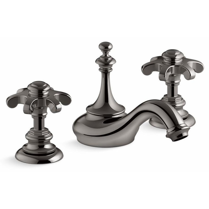 Artifacts Widespread Bathroom Faucet Spout Tea Design 1.2 GPM (Less Handles) – Vibrant Titanium 72758-TT Kohler
