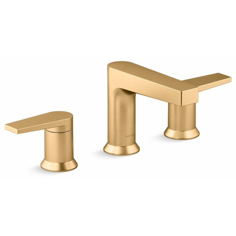 Taut Widespread Bathroom Faucet 1.2 GPM – Vibrant Brushed Moderne Brass 97100-4-2MB Kohler