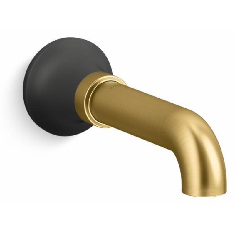 Tone Tub Spout Less Diverter – Matte Black With Moderne Brass 27423-BMB Kohler