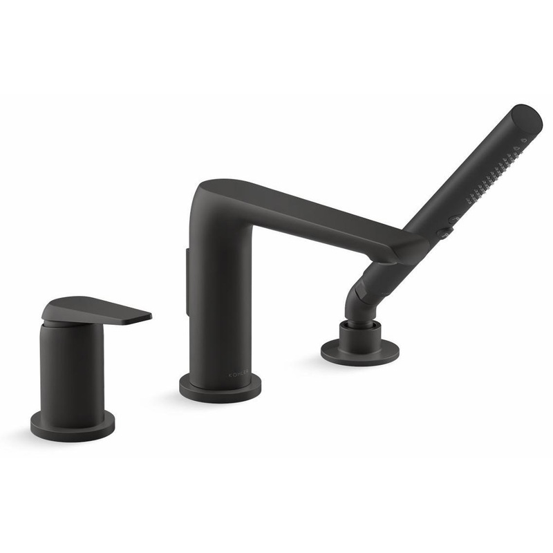 Avid Deck Mount Tub Faucet With Hand Shower – Matte Black 97360-4-BL Kohler