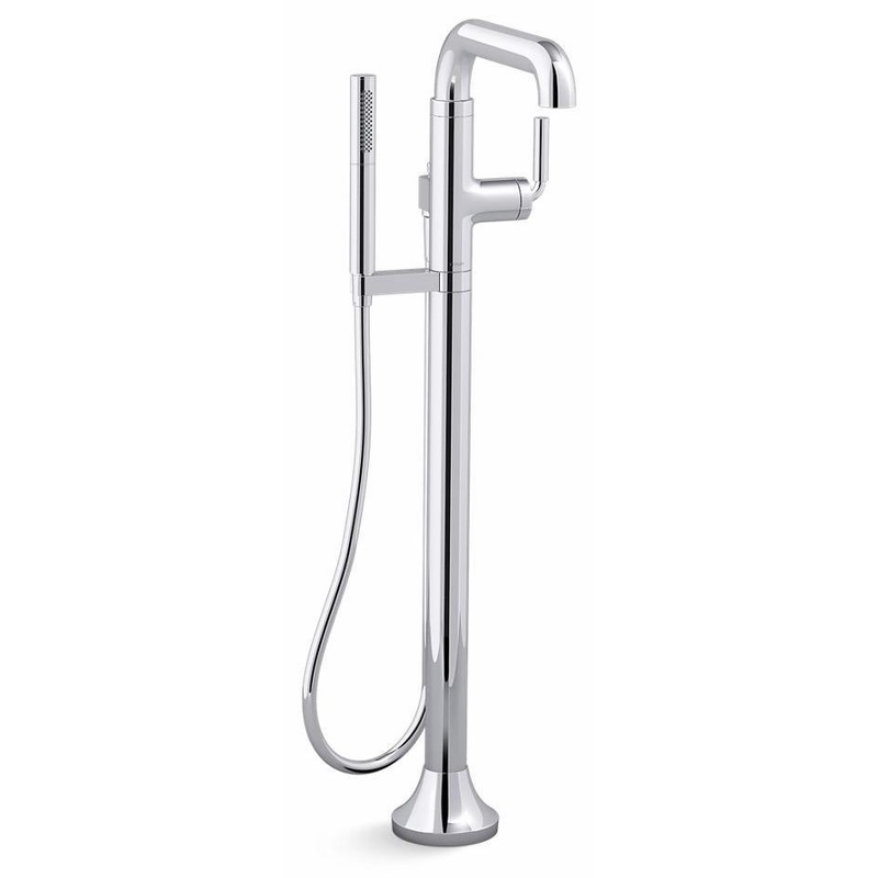 Tone Floor Mount Tub Filler with Hand Shower – Polished Chrome T27424-4-CP Kohler