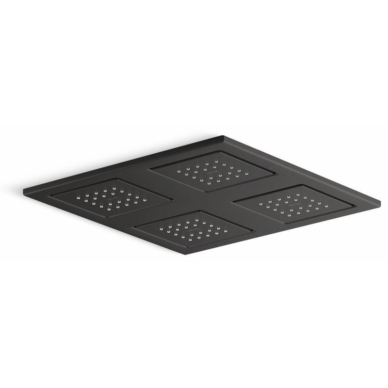 WaterTile Rain Overhead Shower Panel With 4 Sprayheads – Matte Black 98740-BL Kohler