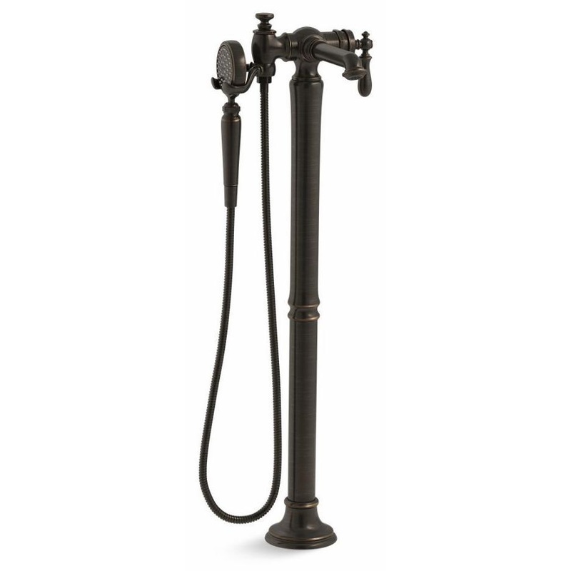 Artifacts Floor Mount Tub Filler Trim With Hand Shower – Oil-Rubbed Bronze T72790-9M-2BZ Kohler