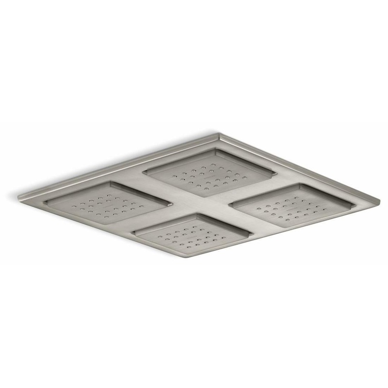 WaterTile Rain Overhead Shower Panel With 4 Sprayheads – Vibrant Brushed Nickel 98740-BN Kohler