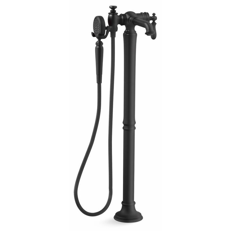 Artifacts Floor Mount Tub Filler Trim With Hand Shower – Matte Black T72790-9M-BL Kohler