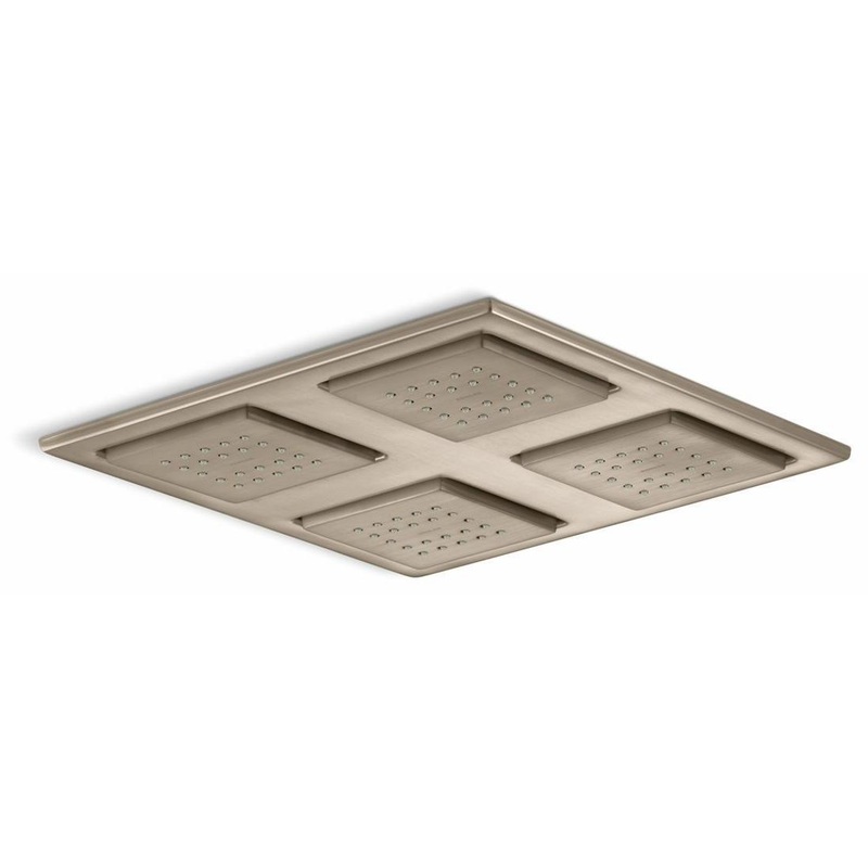 WaterTile Rain Overhead Shower Panel With 4 Sprayheads – Vibrant Brushed Bronze 98740-BV Kohler
