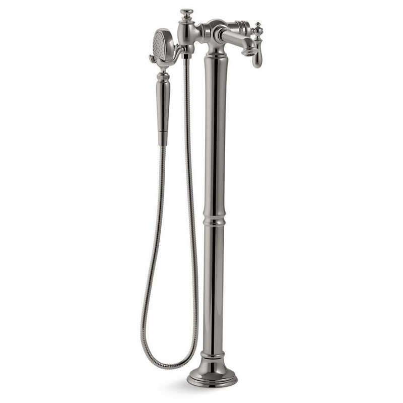 Artifacts Floor Mount Tub Filler Trim With Hand Shower – Vibrant Titanium T72790-9M-TT Kohler