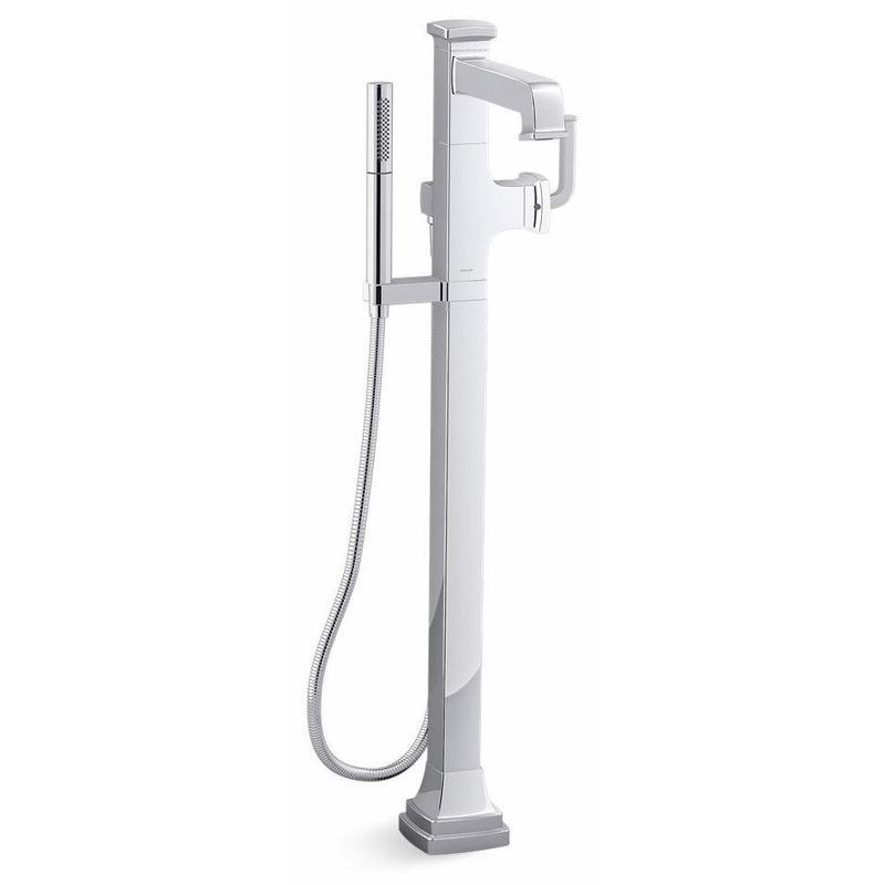 Riff Floor Mount Tub Filler Trim With Hand Shower – Polished Chrome T27408-4-CP Kohler