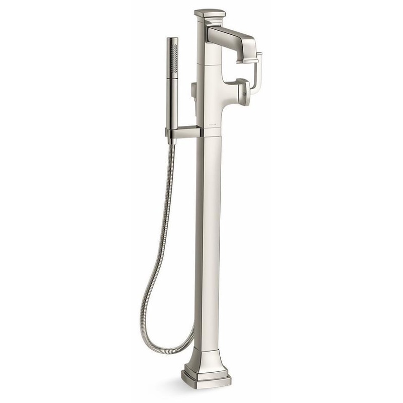 Riff Floor Mount Tub Filler Trim With Hand Shower – Vibrant Polished Nickel T27408-4-SN Kohler