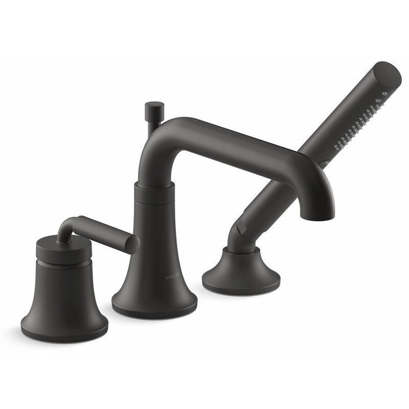 Tone Deck Mount Tub Faucet With Hand Shower – Matte Black 26441-4-BL Kohler
