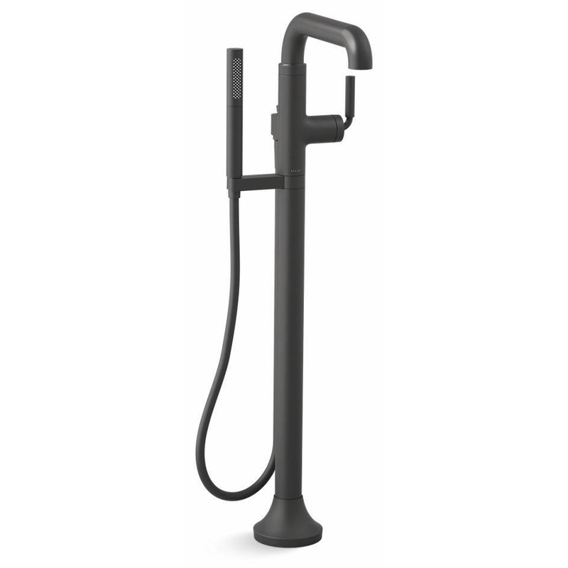 Tone Floor Mount Tub Filler with Hand Shower – Matte Black T27424-4-BL Kohler