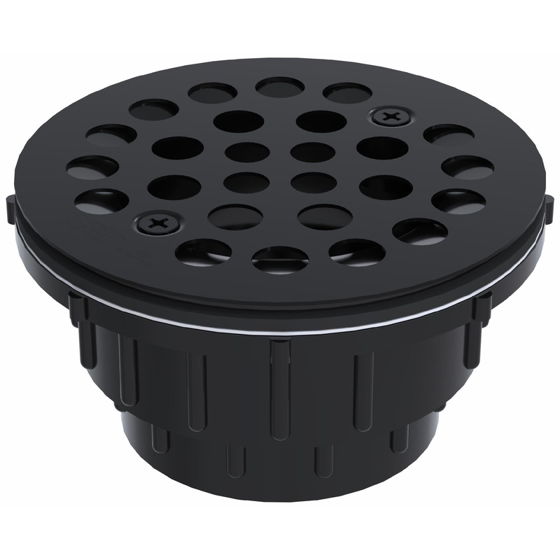 2-Piece ABS Shower Drain x Hub for Molded Shower Bases – Matte Black SD35-MBL +osb