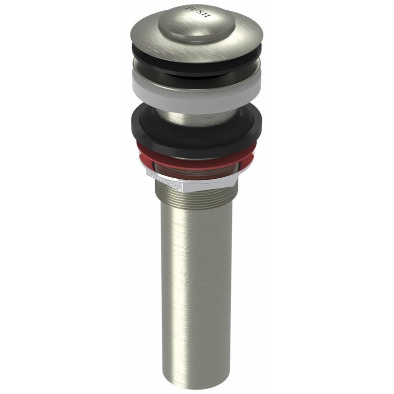 2-Piece Clicker Bathroom Sink Drain less Overflow – Brushed Nickel 3636AQ-BN +osb