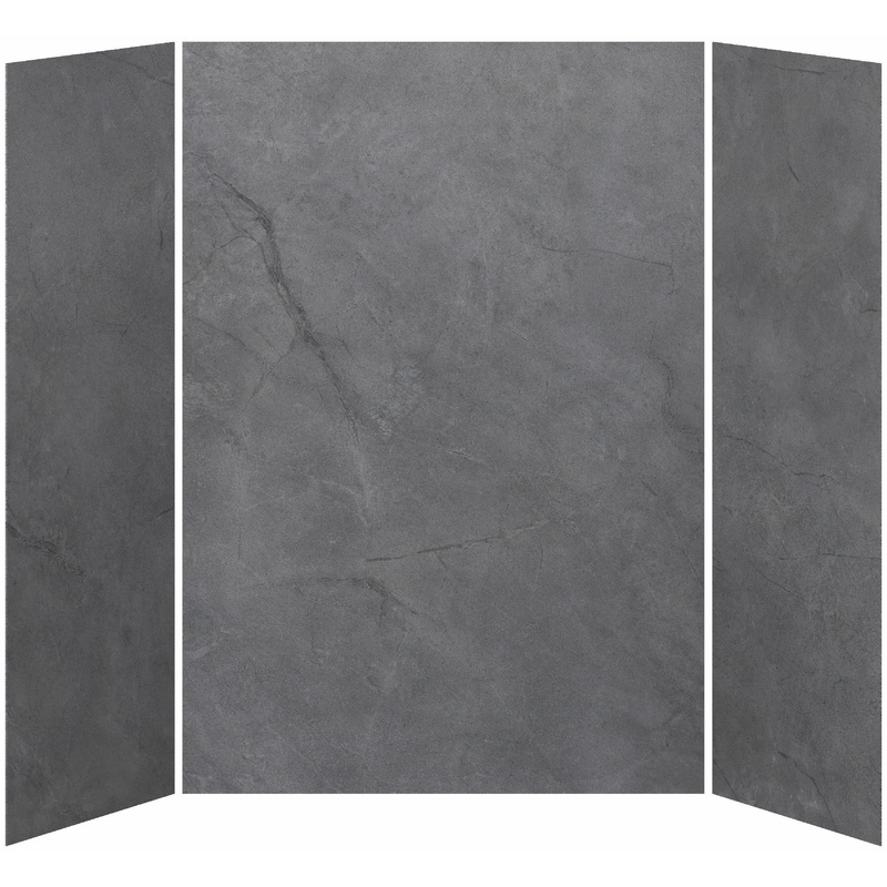 32 x 60 x 32 3-Panel Shower Wall Kit for Alcove Installation – Concrete 210 Matte WA2012-210-002 Kalia