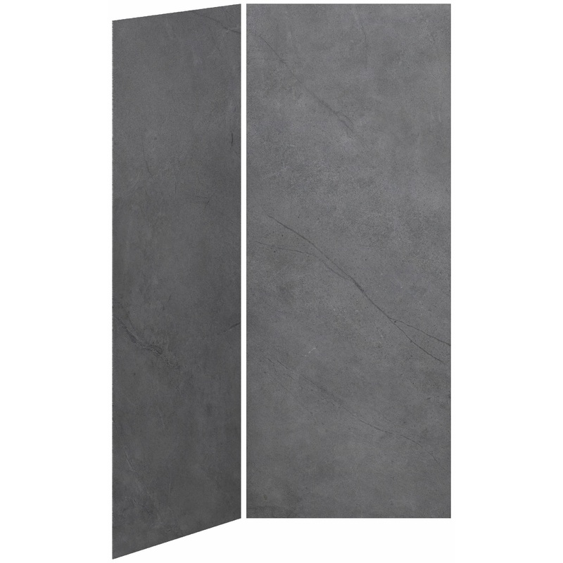 36 x 36 2-Panel Shower Wall Kit for Corner Installation – Concrete 210 Matte WA2006-210-002 Kalia