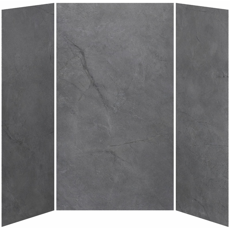 36 x 48 x 36 3-Panel Shower Wall Kit for Alcove Installation – Concrete 210 Matte WA2010-210-002 Kalia