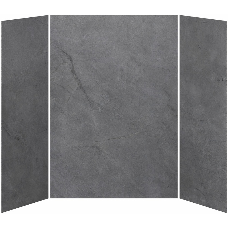 36 x 60 x 36 3-Panel Shower Wall Kit for Alcove Installation – Concrete 210 Matte WA2011-210-002 Kalia