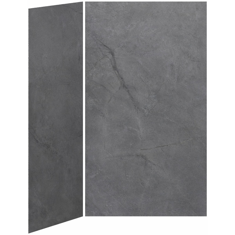 48 x 36 2-Panel Shower Wall Kit for Corner Installation – Concrete 210 Matte WA2007-210-002 Kalia