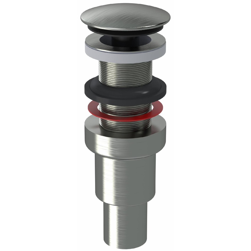 Clicker Bathroom Vessel Sink Drain less Overflow – Brushed Nickel 3535Q-BN +osb