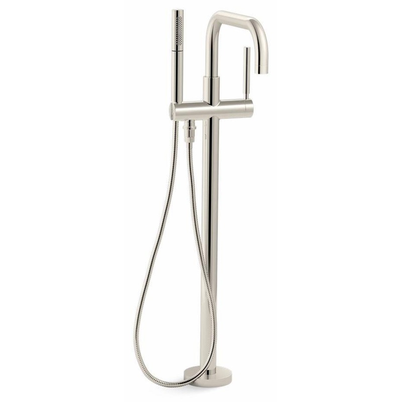 Purist Floor Mount Tub Filler Trim With Hand Shower – Vibrant Polished Nickel T97328-4-SN Kohler