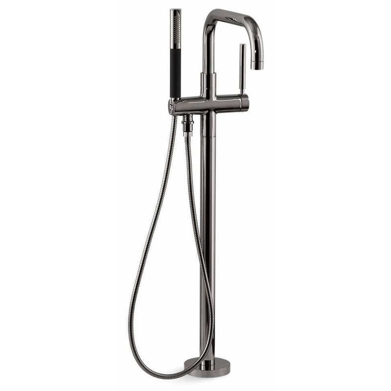 Purist Floor Mount Tub Filler Trim With Hand Shower – Vibrant Titanium T97328-4-TT Kohler