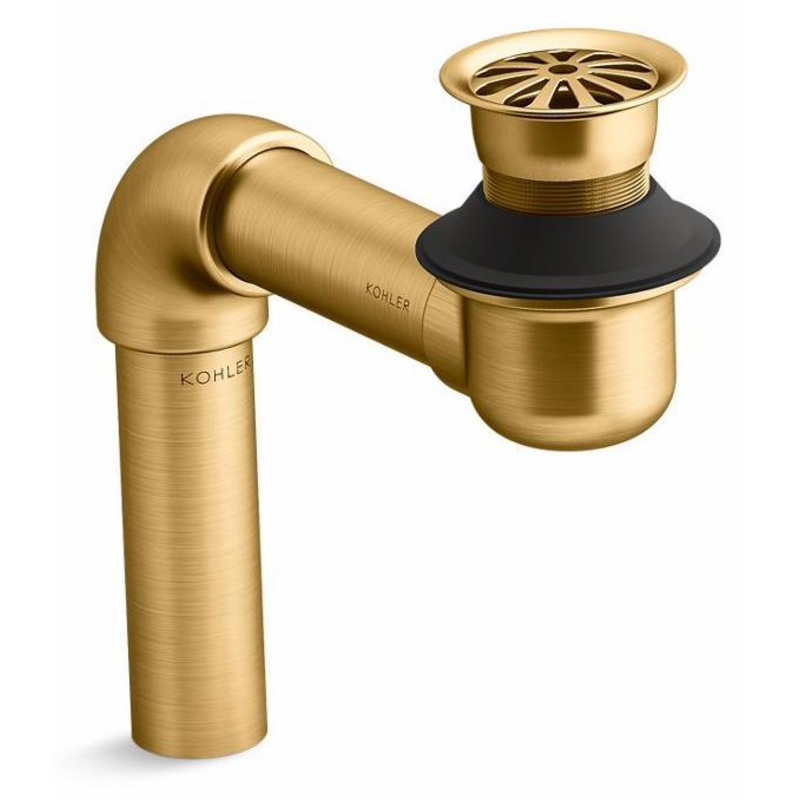 Bathroom Sink Offset Drain With Open Strainer – Vibrant Brushed Moderne Brass 7131-A-2MB Kohler