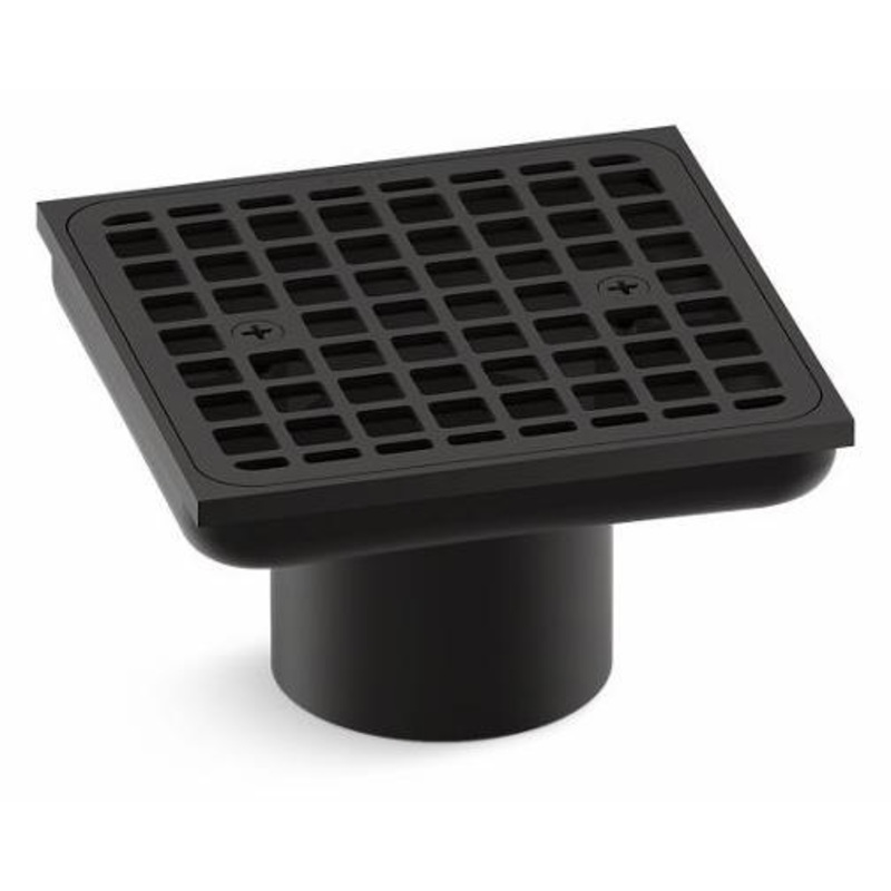 Clearflo Square Brass Tile-In Shower Drain Less Drain Body – Matte Black 22665-BL Kohler