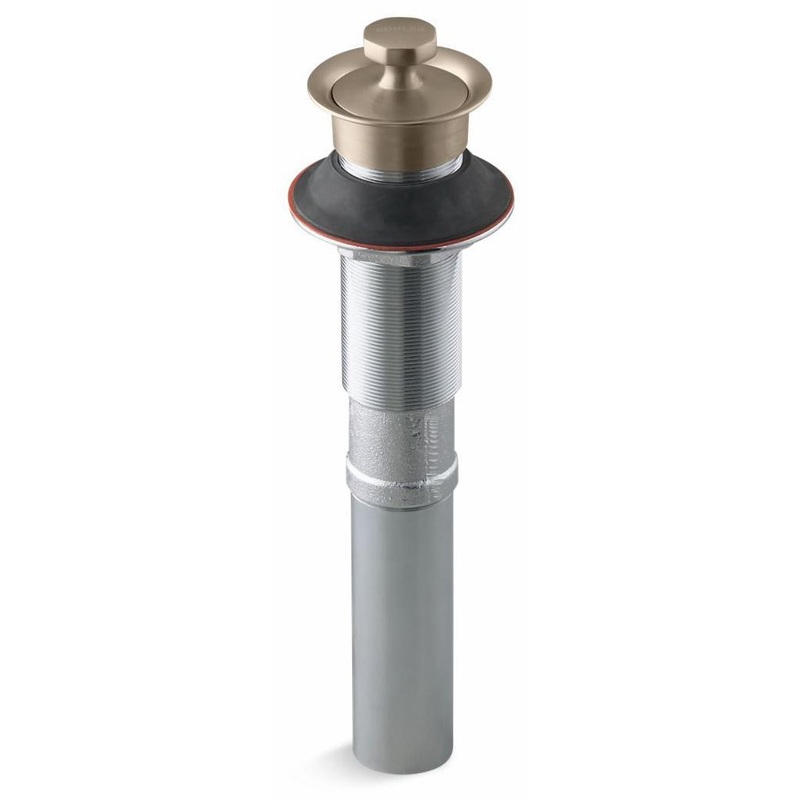 Bathroom Sink Drain With Metal Stopper Less Overflow – Vibrant Brushed Bronze 7127-BV Kohler