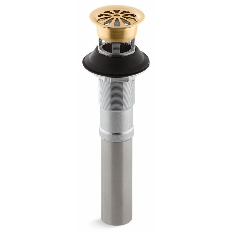 Bathroom Sink Grid Drain With Overflow – Vibrant Brushed Moderne Brass 7129-A-2MB Kohler