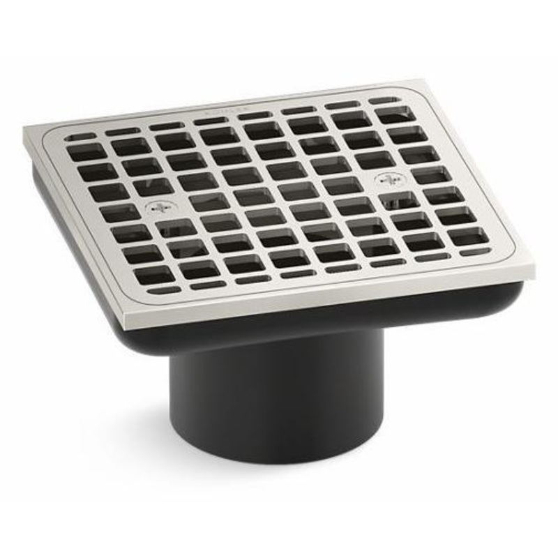 Clearflo Square Brass Tile-In Shower Drain Less Drain Body – Vibrant Polished Nickel 22665-SN Kohler