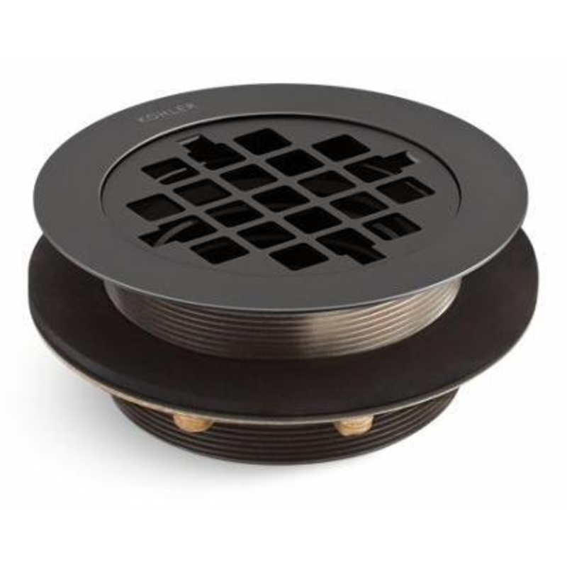 Round Shower Drain with Gasket – Matte Black 9132-BL Kohler