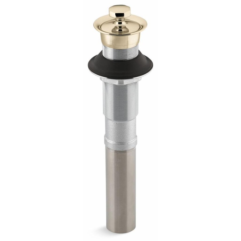 Bathroom Sink Drain With Metal Stopper Less Overflow – Vibrant French Gold 7127-AF Kohler
