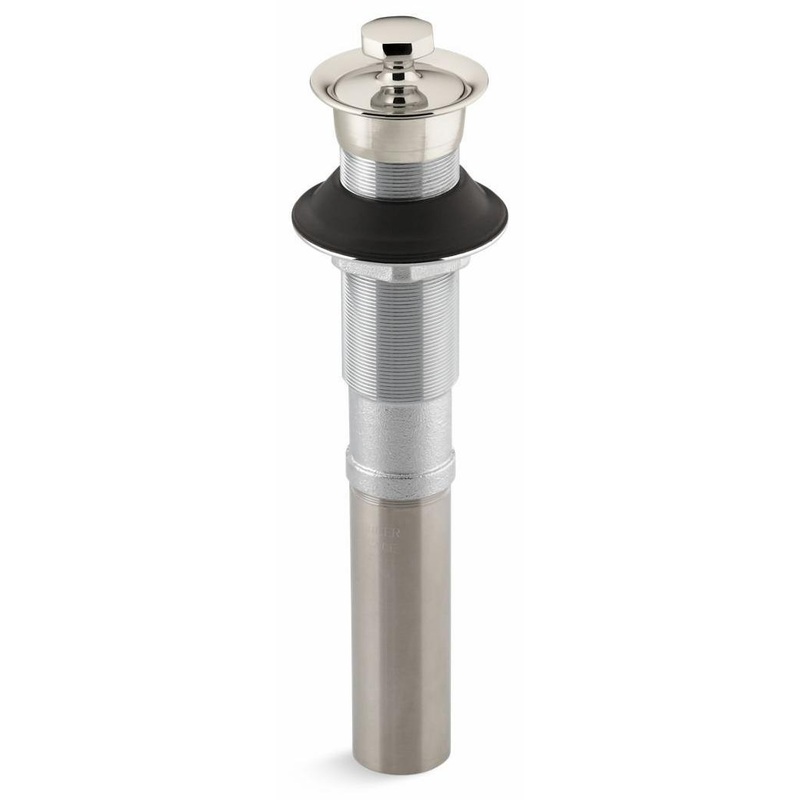 Bathroom Sink Drain With Metal Stopper Less Overflow – Vibrant Polished Nickel 7127-SN Kohler