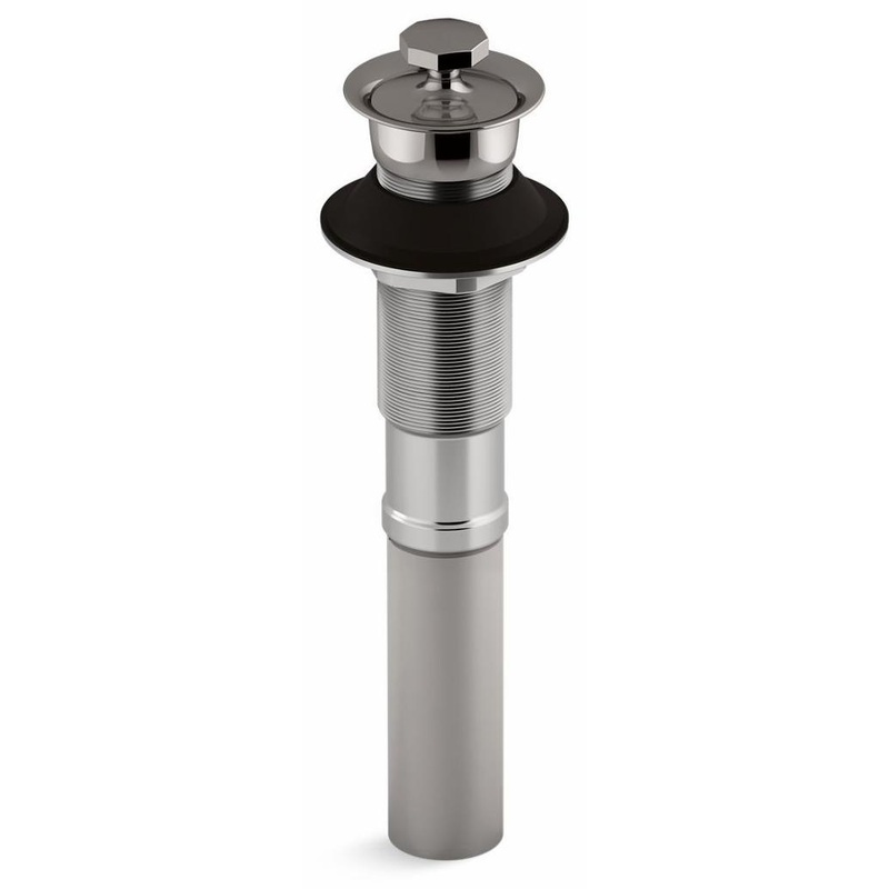 Bathroom Sink Drain With Metal Stopper Less Overflow – Vibrant Titanium 7127-TT Kohler