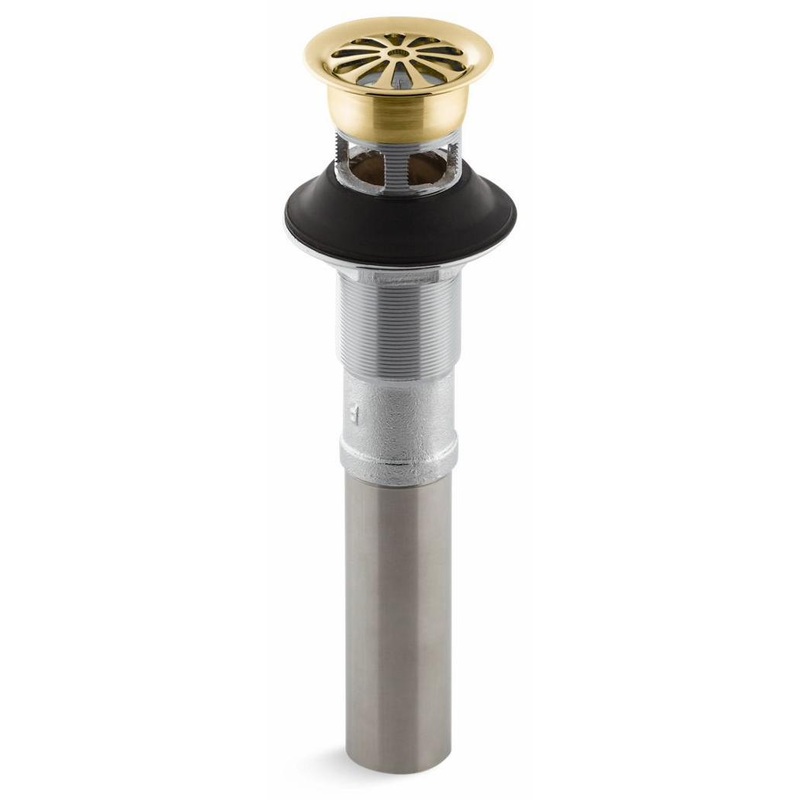 Bathroom Sink Grid Drain With Overflow – Vibrant Polished Brass 7129-A-PB Kohler